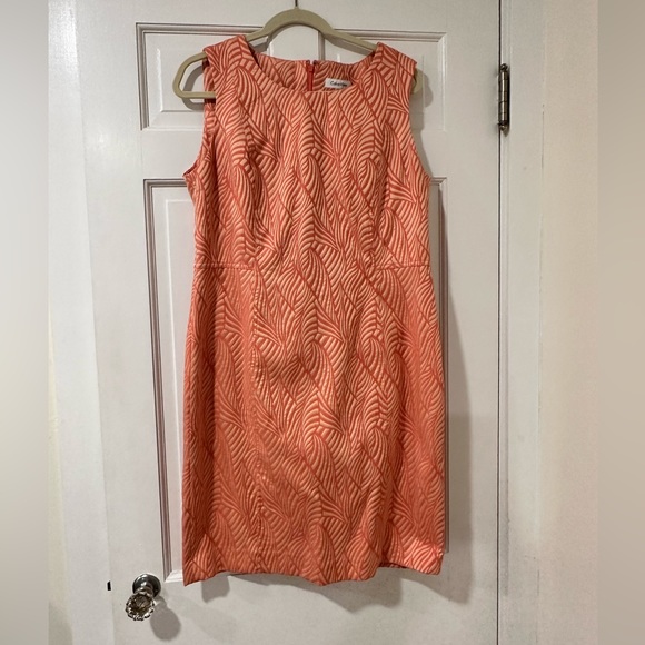 NWT Calvin Klein Textured Dress - Coral - Picture 1 of 4